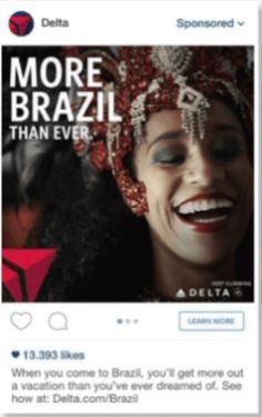 Delta Airlines Sponsored Instagram Advert