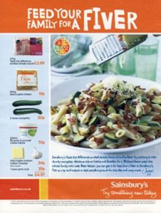 Courgette Pasta Recipe Card - Sainsbury's - in store